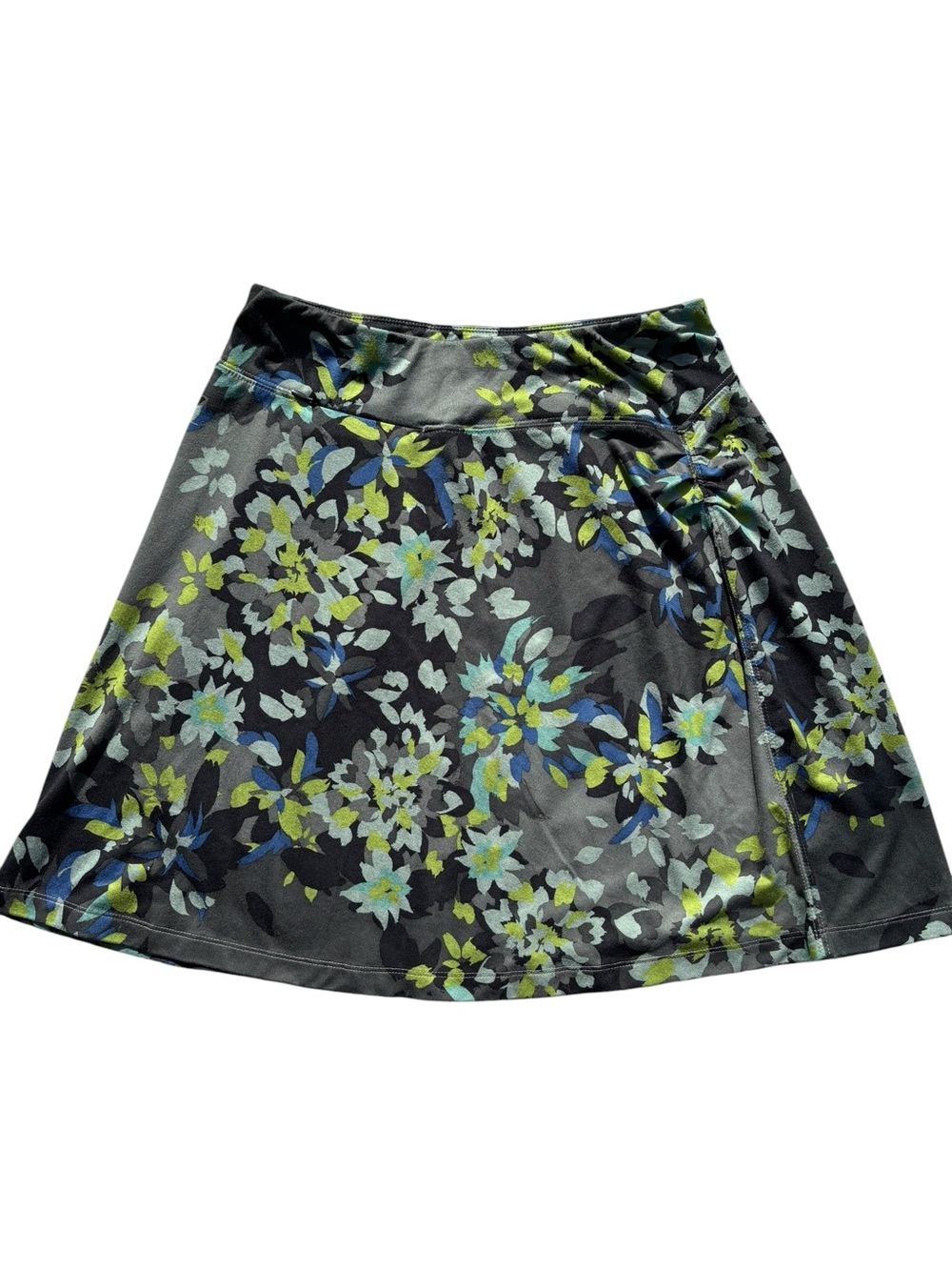 REI Skirt, A-Line Floral, Small Gray, Blue & Lime, Summer, Casual, Outdoor
